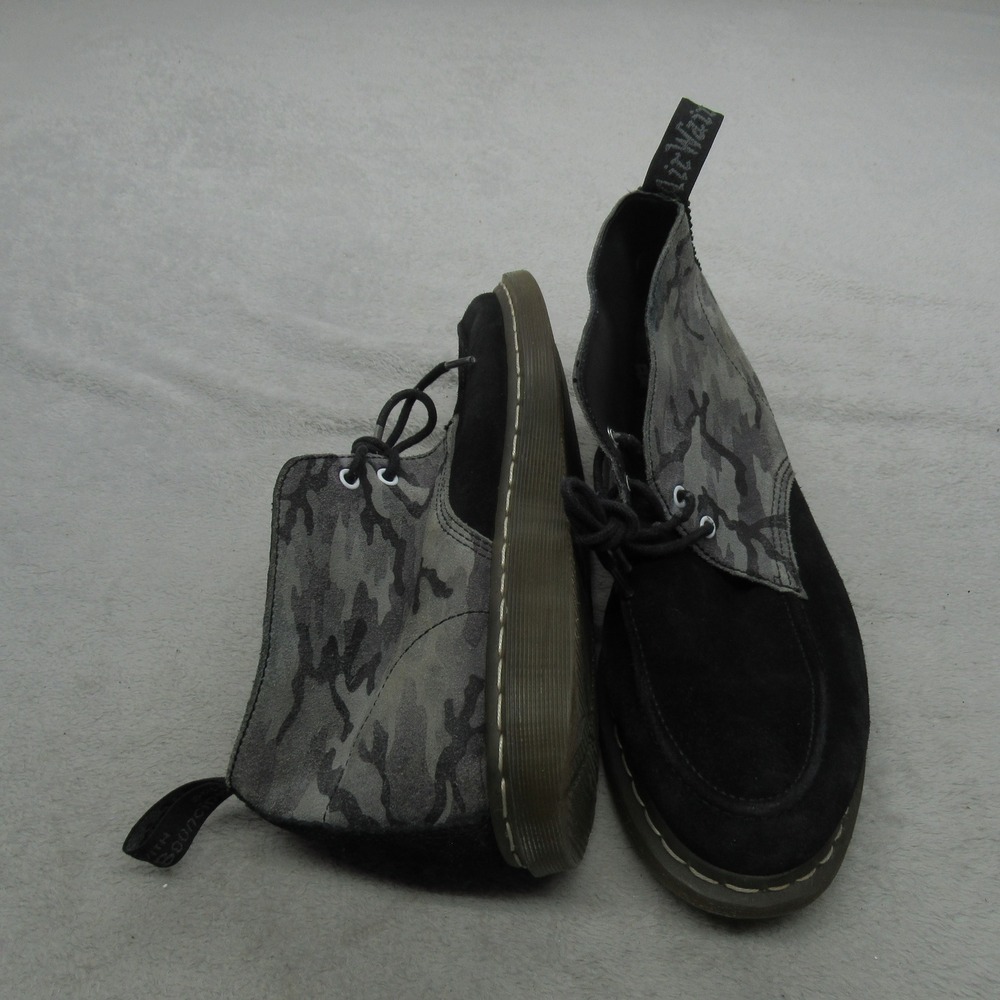Dr. Martens Wiley Unisex M12 L13 Chukka Boots Black Camo Suede Lace Up Ankle